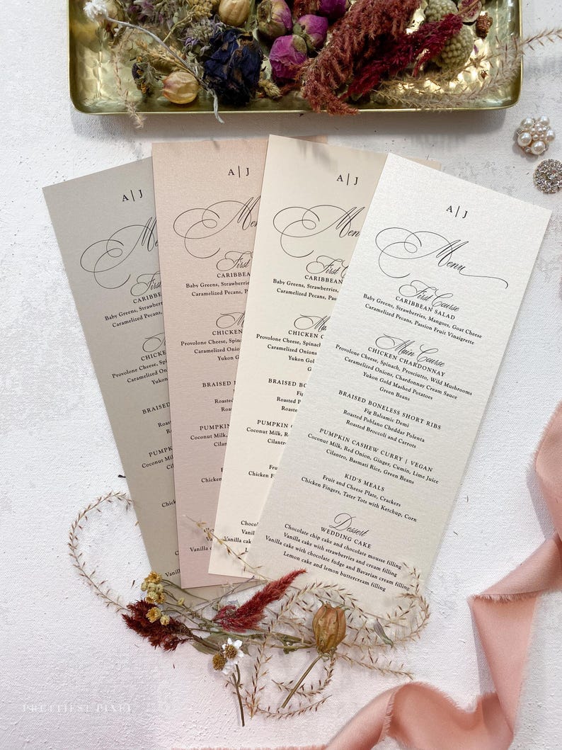 Elegant Wedding Menus | Table Menu Cards | Style 312 image 5