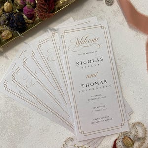 Wedding Programs, Elegant Ceremony Order Of Service | Printed Paper Stationery, Style 123