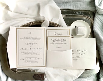 Shimmer Ivory Wedding Invitations - Kathy's Collection Style 19