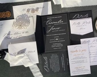 Acrylic Wedding Invitation |  |  Clear Invitations  | Custom Invitations | Invitation Card |  Style 234 - Option 3a