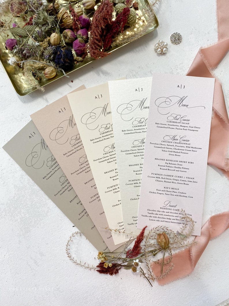 Elegant Wedding Menus | Table Menu Cards | Style 312 image 6