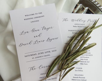 Wedding Programs | ceremony program  |  Double sided programs - Style Programs |  SET OF 10