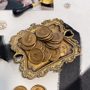 Antique Gold Adhesive Wax Seals |  Wax Seals Stickers  - Wax Seals for Envelopes or Wedding Invitations
