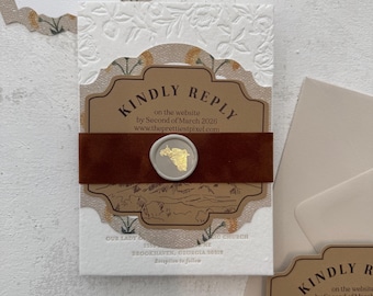 Western Letterpress Wedding Invitations |  Letterpress Invites Style 991