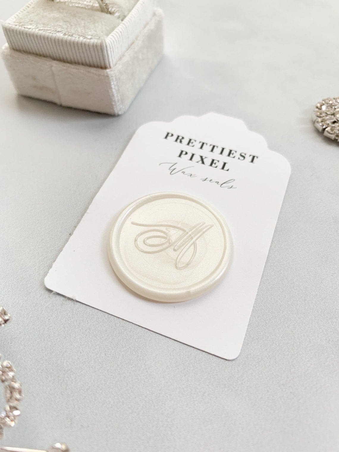 Wax Seal Stickers With Adhesive Backing White Script M Etsy Australia