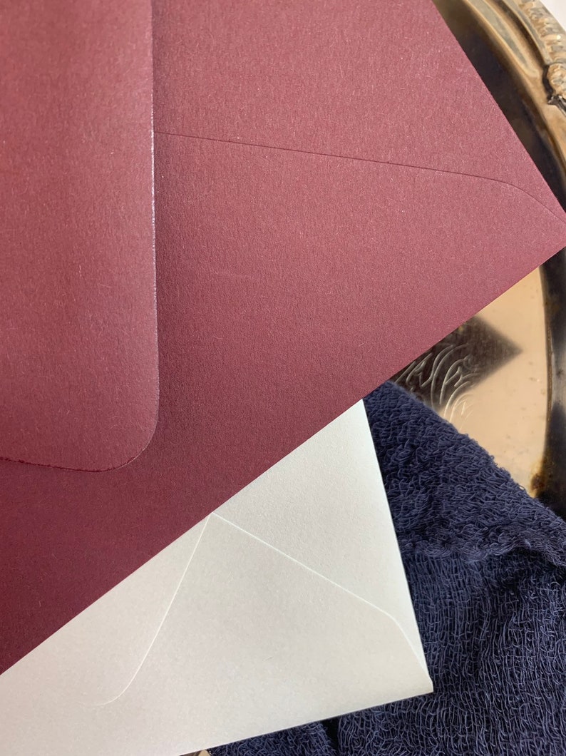 Matte Burgundy Envelopes Shimmer Ivory Envelopes
