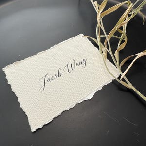 Printed Name Tags | Printed Name Cards | Menu Name Tags | Modern Deckle Edge Place Cards | Wedding Place Cards |  Style 265