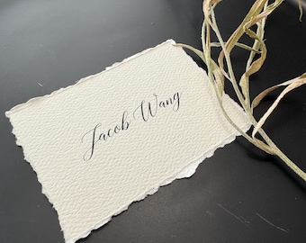 Printed Name Tags | Printed Name Cards | Menu Name Tags | Modern Deckle Edge Place Cards | Wedding Place Cards |  Style 265