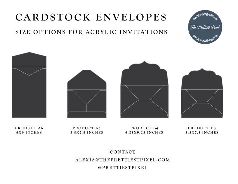 Thick Envelope for Acrylic Invitations Envelope for Acrylic Invitation, Cardstock  Envelope Card Stock Envelope 
