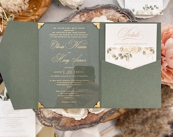 Clear Acrylic Wedding Invitations | Invitation Card | Elegant Invitations  - Style 220A