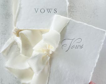 Handmade Paper Vow Books: Silver Foil Wedding Booklets (Set of 2)