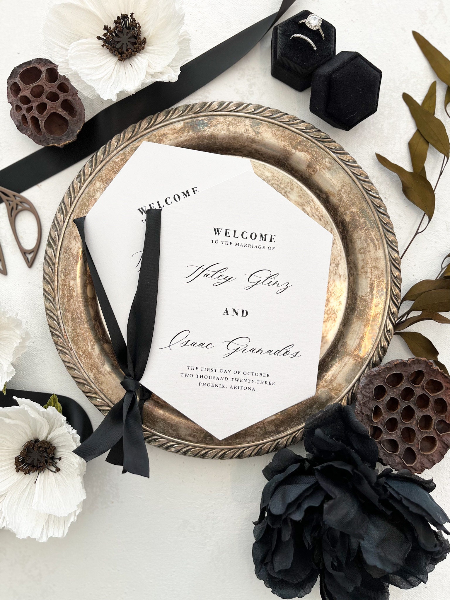 Black White Wedding Ceremony Programs