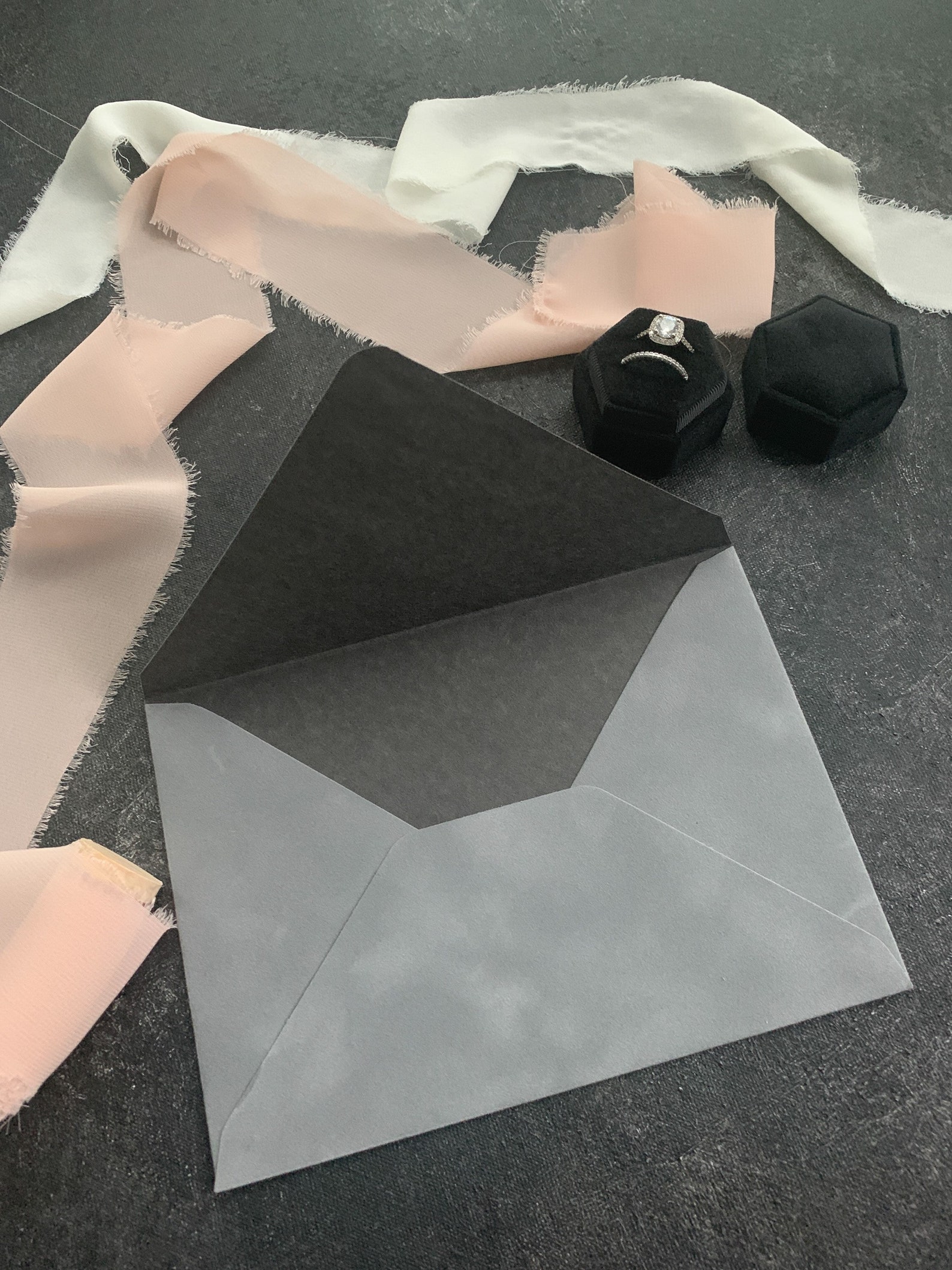 Velvet Envelopes Gray Velvet Envelope A7 7.25x5.25 Other Etsy