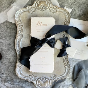 Deckle Edge Menu | reception menu | dinner menu | table menus Style 211
