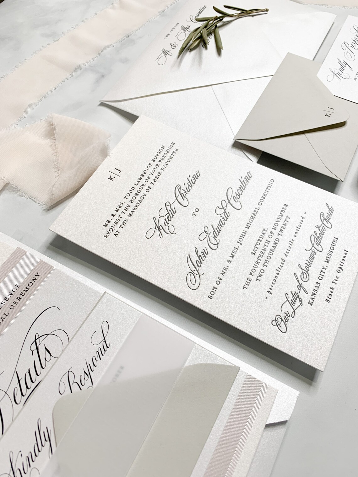 Letterpress Invitations Ultra Thick Paper Wedding Invites Etsy