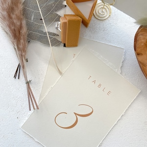 Wedding Table Numbers Numerical | PRINTED -  Deckle Edge Style 211