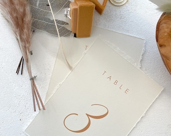 Wedding Table Numbers Numerical | PRINTED -  Deckle Edge Style 211