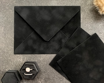 Black Velvet Envelopes - Black Velvet Envelope - A7 7.25x5.25 | Other colors available  |  SET OF 10