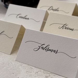 Wedding Folded Place Cards | Wedding Name Card Name Tags - Straight Edge- Style 211