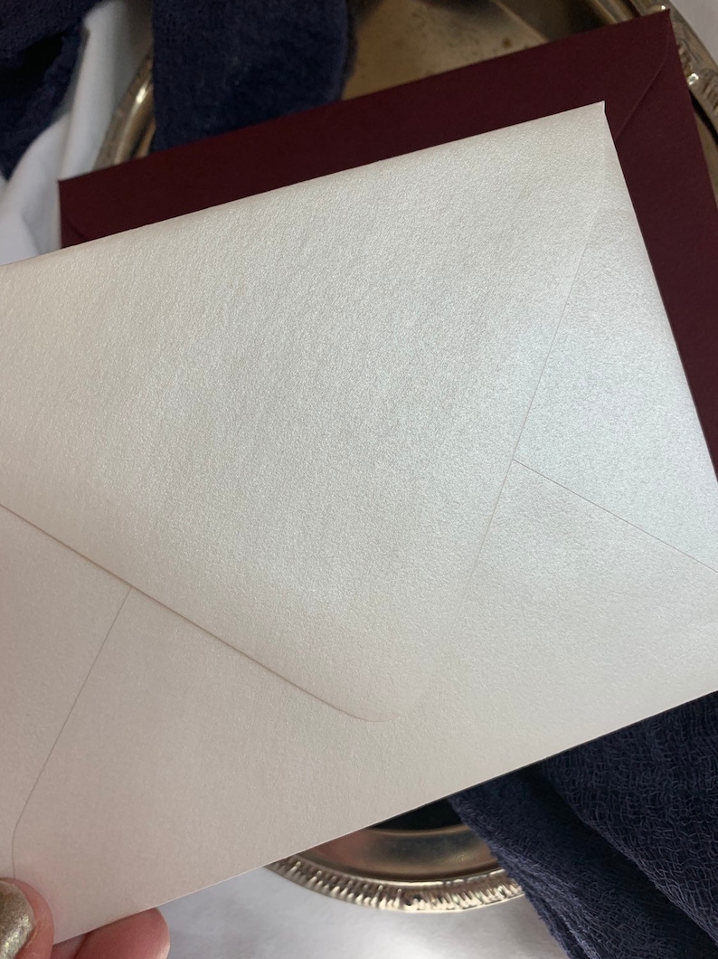 Matte Burgundy Envelopes Shimmer Ivory Envelopes