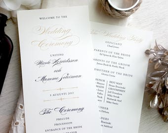 Wedding Programs  | Ceremony program  | Programs - Style 06  |  SET OF 10