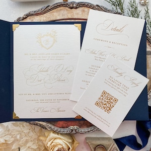 Pocket Wedding Invitation | Pocket Folder |  Custom Invitations | Invitation Card | Elegant Invitations - Style 63