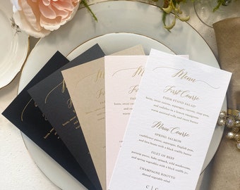 Foil Wedding Menus  | Any color Style 45