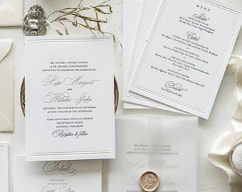 Formal Wedding Invitations |  Letterpress and Foil Press Invites Style 1109