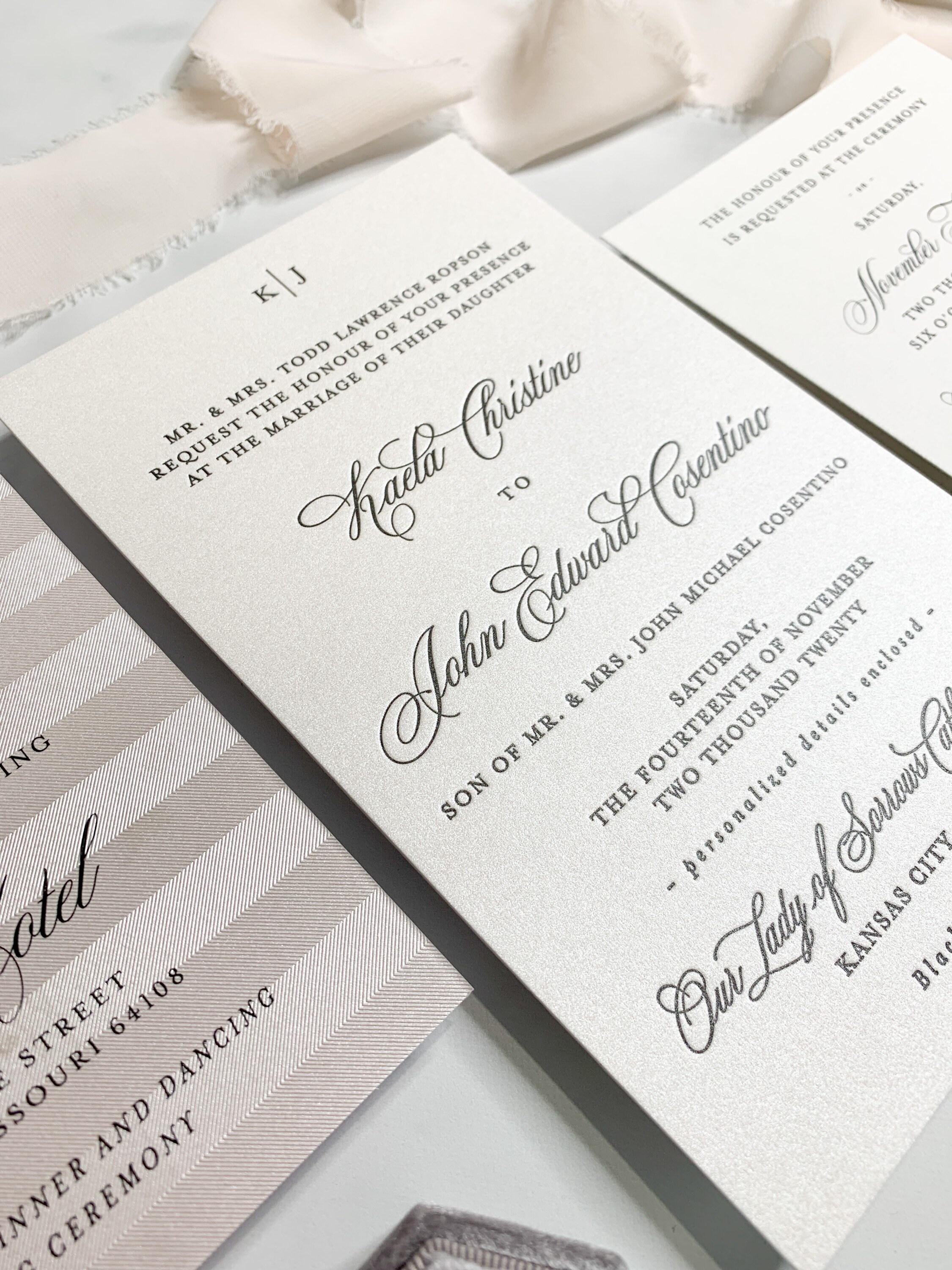 Letterpress Invitations Ultra Thick Paper Wedding Invites Etsy