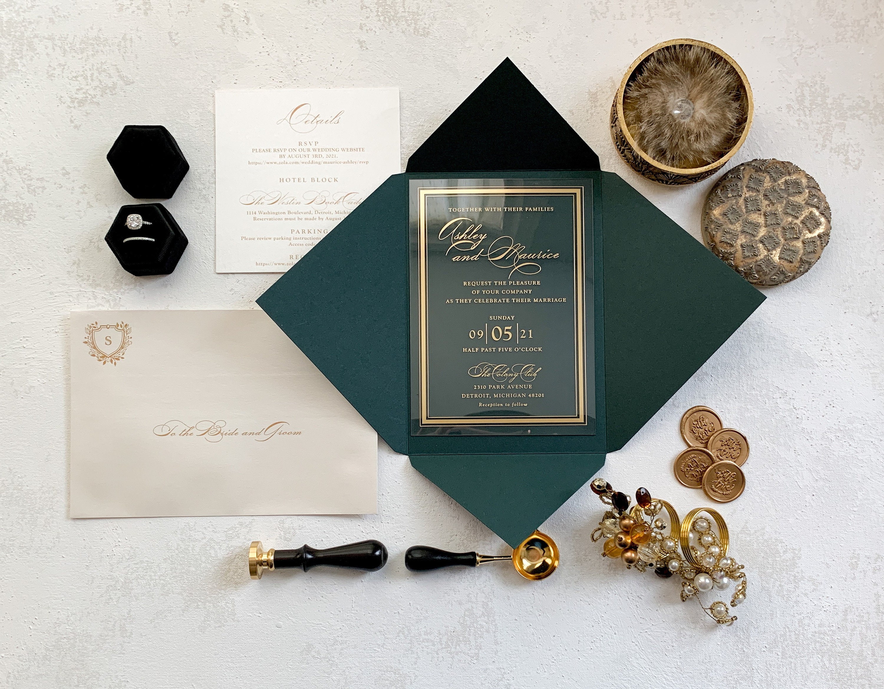 Rose Gold Wedding Invitation Black and Rose Gold Style 37 -  Portugal