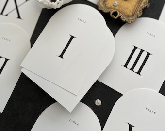 Arch Table Numbers PRINTED -  Roman Numerals - Style 44