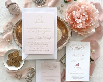 Blush Wedding Invitations Foil Invitations |  Wedding Invites  |  Wedding Invitation - Style 312