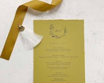 Bright Color Wedding Menu | reception menu | dinner menu | table menu |  Style 140  |  SET OF 10