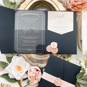 Acrylic Quince Invitation | Watercolor Venue Illustration  | Quinceanera | quinceañera  | Acrylic Invitation Style 59  Option 3a