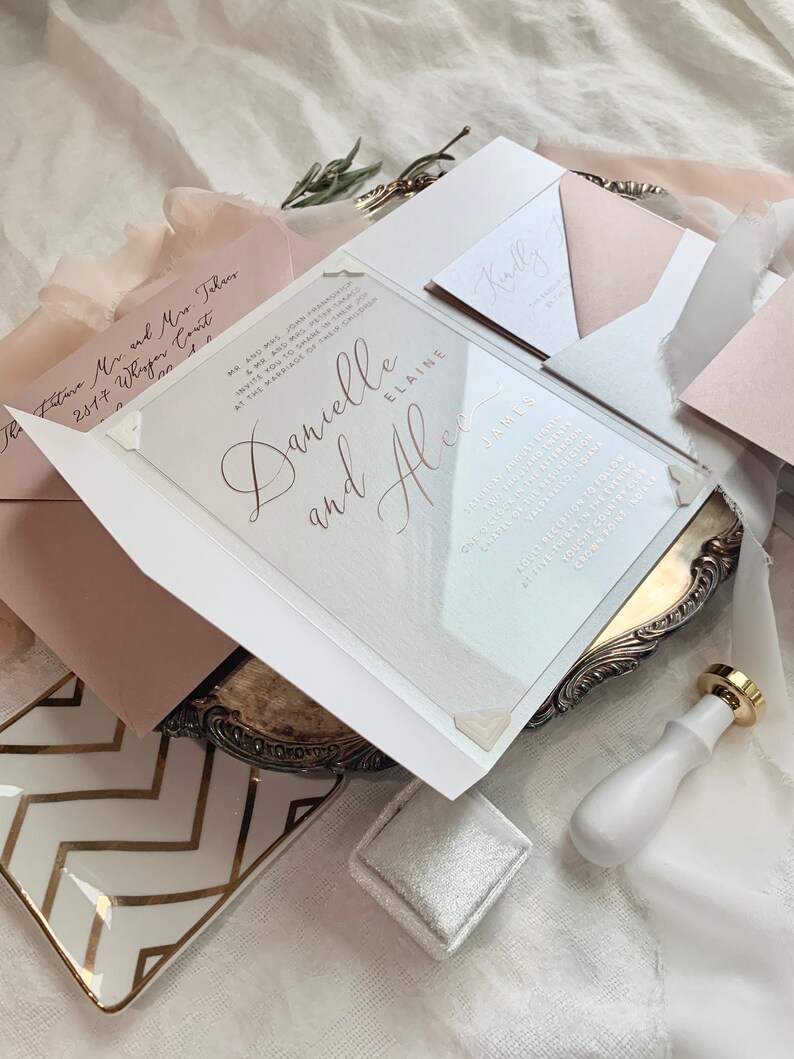 Clear Flexible Acrylic Wedding Invitations Clear Invitations Etsy