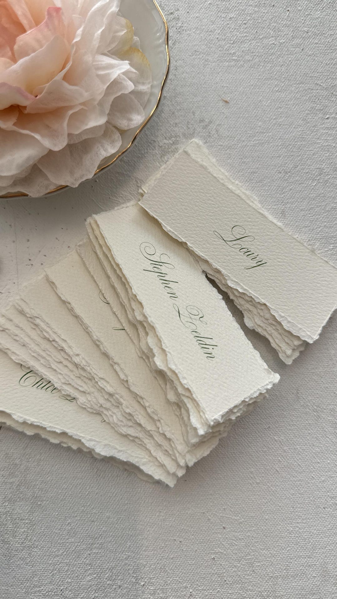 Printed name tags printed name cards menu name tags modern deckle
