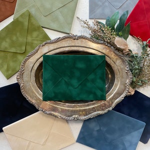 Velvet Envelopes - Forest Green Velvet Envelopes - A7 7.25x5.25 | Other colors available