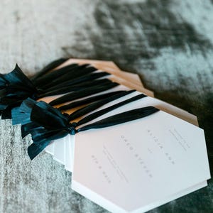 Wedding Programs | City Style Ceremony Program with Ribbon Tie