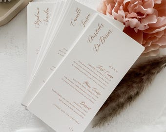 Menu Place Cards | Dinner Menu Place Cards | Custom Name Cards | Menus Namecards - Style 27