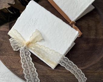 Handmade Paper Vow Books: Lace & Velvet Wedding Booklets (Set of 2)