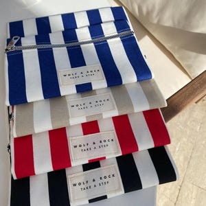 Wasserdichte Buchhülle - 20x30cm gestreifte Stoff-Buchhülle - Reise-Buchschutz - Geschenk für Buchliebhaber - Organizer-Tasche - Geschenke für Leseratten