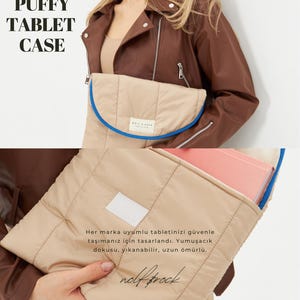 Gesteppte Ipad-Hülle, wasserdichte Tablet-Hülle, entworfene Ipad-Hülle, Tablet-Tasche, Aktentasche, Buchhülle, tägliche Geldbörse, bauschige Tablet-Hülle