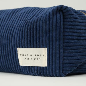 Neceser de terciopelo azul marino, regalo personalizado para ella, neceser de gran capacidad, neceser color canela, organizador de maquillaje.