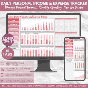 Personal Income and Expense Tracker: Monthly Budget Template (Excel & Google Sheets)