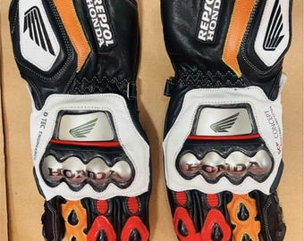 よしぼ　ホンダHRCレーシング レザーグローブ Honda×FIVE〉によるレーシンググローブが登場！ HRCロゴ入り、本気の