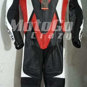 Dainese Motorbike Racing Leather Suit- CE Approved Motorbike Riding Suit With Protective Armours