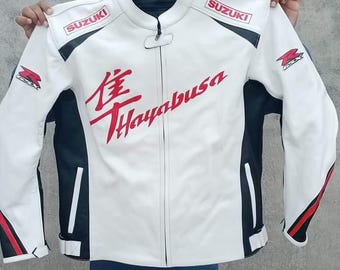 Hayabusa  MOTOGP Racing Motorbike Leather Jacket - genuine Cowhide Leather & Certified Level 2 Protections - Free Shipping
