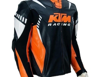 ktm  MOTOGP Racing Motorbike Leather Jacket - genuine Cowhide Leather & Certified Level 2 Protections - Free Shipping