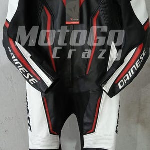 Dainese Motorbike Racing Leather Suit- CE Approved Motorbike Riding Suit With Protective Armours