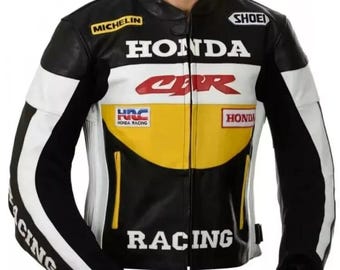 Honda cbr MOTOGP Racing Motorbike Leather Jacket - genuine Cowhide Leather & Certified Level 2 Protections - Free Shipping